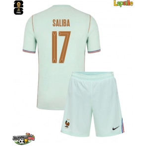 Ranska William Saliba #17 Vieraspaita Lapsille MM-kisat 2026 Lyhythihainen (+ shortsit)